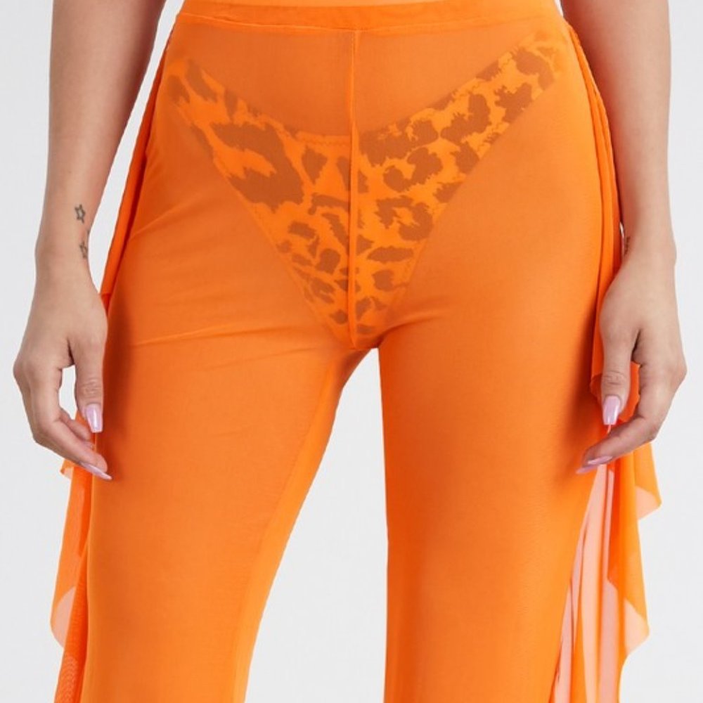 NEW - Orange Side Flared Swimsuit Cover Ups
